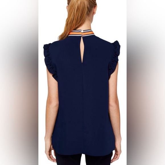 Ted Baker London Navy Bow Tie Blouse Top 4 - Picture 3 of 5